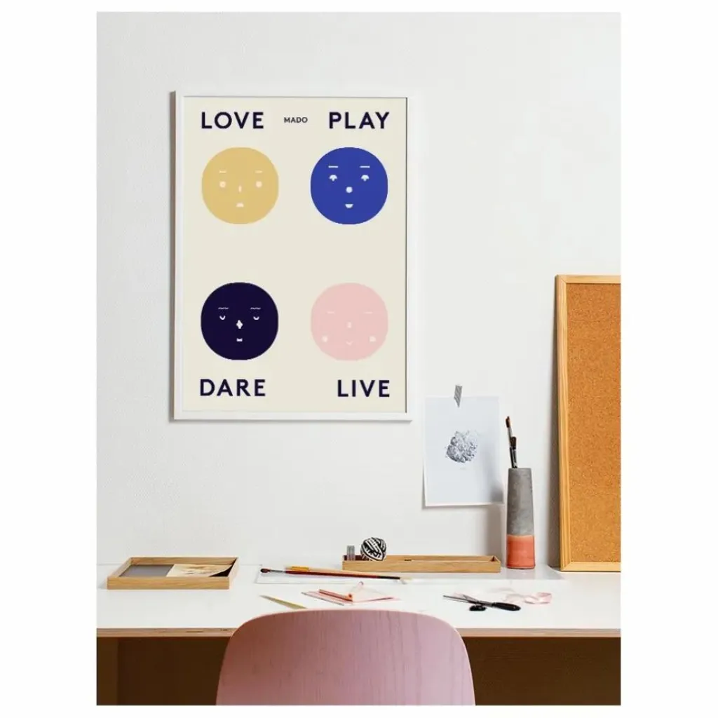 Outlet Affiche 4 émotions 50x70 cm Enfant Décoration Murale|Déco Murale Enfant