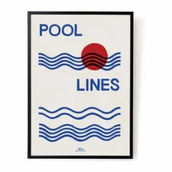 Sale Affiche A3 Pool Lines Enfant Décoration Murale|Déco Murale Enfant