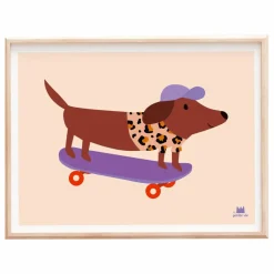 Best Affiche Chien Skateur Enfant Décoration Murale|Déco Murale Enfant