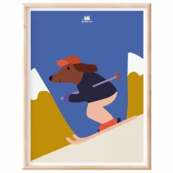 Clearance Affiche Chien ski Enfant Décoration Murale|Déco Murale Enfant