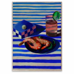 New Affiche Shrimp and Stripes par Misfitting Things | Déco Murale, Papier Peint
