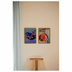 New Affiche Shrimp and Stripes par Misfitting Things | Déco Murale, Papier Peint