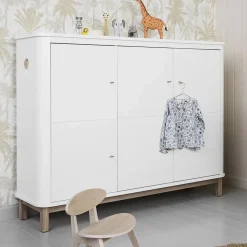 Clearance Armoire multi-rangement 3 portes en chêne | Enfant Armoires|Rangement Enfant