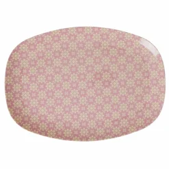 New Assiette rectangulaire Graphic flower en melanine Art De La Table