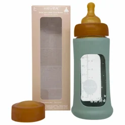 Sale Biberon en verre à col large avec housse de protection Débit moyen | Biberons|Puériculture