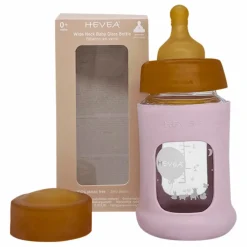 Hot Biberon en verre à col large avec housse de protection Débit lent | Biberons|Puériculture