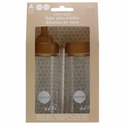 Hot Biberons en verre à col large Débit moyen - Lot de 2 Biberons|Puériculture