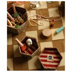 Discount Boites hexagonales Botanical en bois et coton - Set de 2 | Petits Rangements