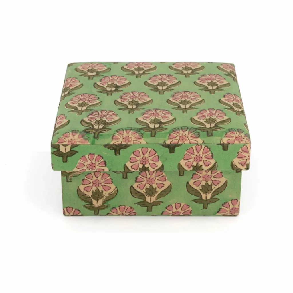 Online Boîtes carrées Emma en bois et coton - set de 2 | Petits Rangements