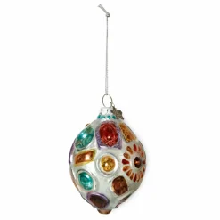 Boule de Noël bijoux ovale en verre Enfant Décoration De Fête