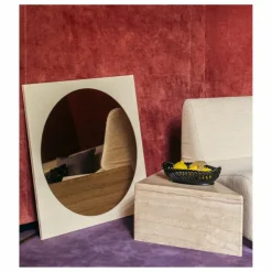 Clearance Bout de canapé Triangolo en travertin Tables, Bureaux