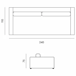 Canapé 3 places Bellechasse light en velours brut - 240 cm | Canapés, Fauteuils