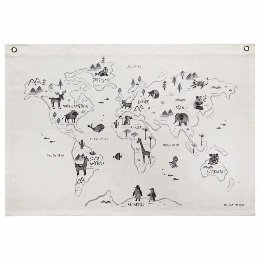 New Carte du monde version anglaise Enfant Décoration Murale|Déco Murale Enfant