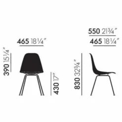 Outlet Chaise DSX Plastic - piètement Chromé - Charles & Ray Eames | Chaises, Tabourets, Bancs