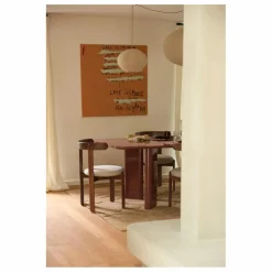 Chaise Lilas en bois finition Teck, assise en lin | Chaises, Tabourets, Bancs