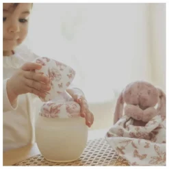 Coffret biberon en silicone médical et doudou lange Augustin le lapin Toile de Jouy - x Tartine et Chocolat | Biberons|Cadeau De Naissance