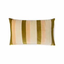 Hot Coussin rayé en velours | Coussins