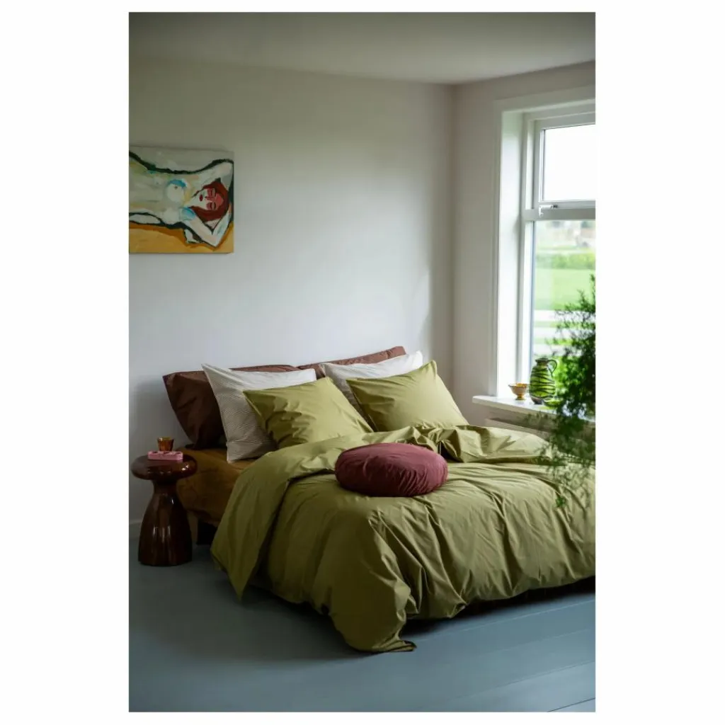 Outlet Coussin rond Bigdot en percale organique - Coffee Brown | Coussins