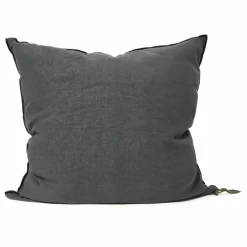 Hot Coussin Vice versa black line en lin lavé stone washed | Coussins