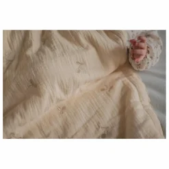 Discount Couverture brodée trèfles en gaze de coton Couvertures Et Plaids|Cadeau De Naissance