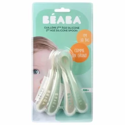 Clearance Cuillères 2eme âge soft en silicone - Set de 4 | Premiers Repas|Puériculture