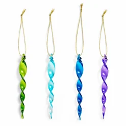 Sale Décorations de Noël stalactite en verre - set de 4 | Lilas Enfant Décoration De Fête