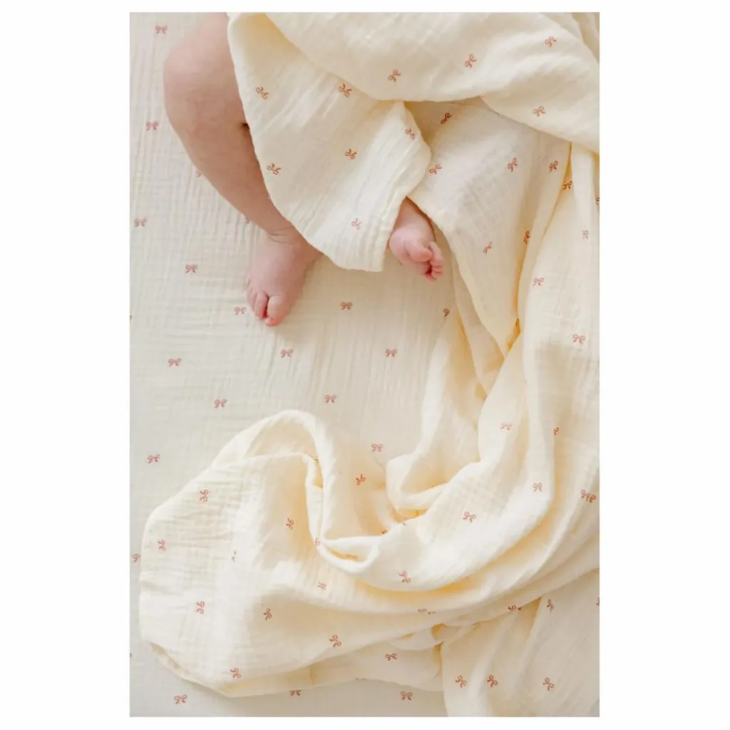 Discount Drap-housse Ribbon en coton bio | Linge De Lit Bébé|Linge De Lit Bébé