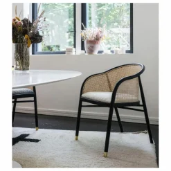 Online Fauteuil cannage Cavalo en hêtre et laine bouclette | Canapés, Fauteuils