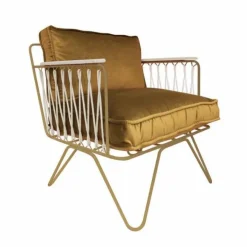 Outlet Fauteuil Croisette doré mat epoxy, velours | Canapés, Fauteuils