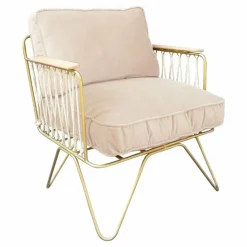 Best Fauteuil Croisette doré mat epoxy, velours | Canapés, Fauteuils