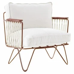 Fauteuil Croisette fer epoxy, coton blanc | Canapés, Fauteuils
