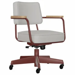 Clearance Fauteuil de bureau Direction Pivotant, piètement japonese red - Jean Prouvé | Chaises, Tabourets, Bancs