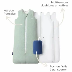 Best Gigoteuse multi-saisons réversible en double gaze de coton | Gigoteuses, Tours De Lit|Gigoteuses, Emmaillotage