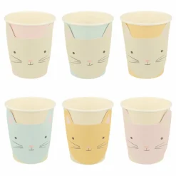 Gobelets Chat pastel - Set de 8 Enfant Décoration De Fête