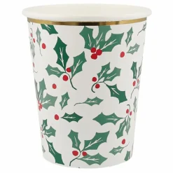 Hot Gobelets Houx avec dorure - set de 8 Enfant Décoration De Fête