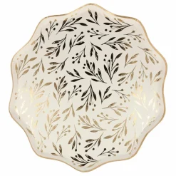 Discount Grandes assiettes Feuilles dorées - Set de 8 Enfant Décoration De Fête