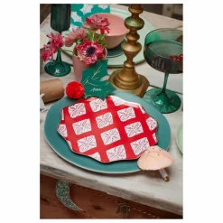 Hot Grandes assiettes Noël motifs Block Print - set de 8 Enfant Décoration De Fête