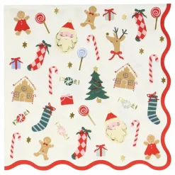 Outlet Grandes serviettes Joli Noël - set de 16 Enfant Décoration De Fête