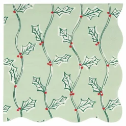 Hot Grandes serviettes Noël motifs Block Print - set de 16 Enfant Décoration De Fête