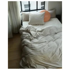 Housse de couette Striped en percale organique - Brown-Ecru | Enfant Linge De Lit Enfant|Linge De Lit