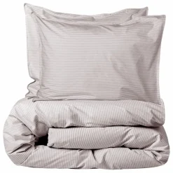 Housse de couette Striped en percale organique - Brown-Ecru | Enfant Linge De Lit Enfant|Linge De Lit