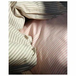 Housse de couette Striped en percale organique - Brown-Ecru | Enfant Linge De Lit Enfant|Linge De Lit