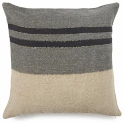 Housse de coussin en lin Black House Stripe | Coussins