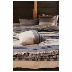 Housse de coussin en lin Black House Stripe | Coussins