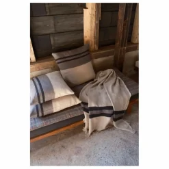 Housse de coussin en lin Black House Stripe | Coussins