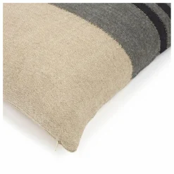 Housse de coussin en lin Black House Stripe | Coussins