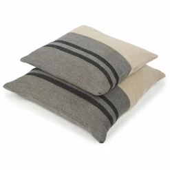 Housse de coussin en lin Black House Stripe | Coussins