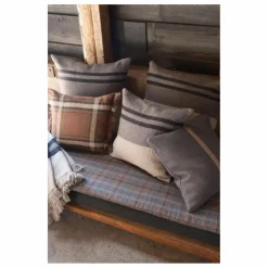 Housse de coussin en lin Black House Stripe | Coussins