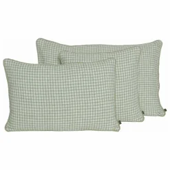 Clearance Housse de coussin vichy en lin Piana II | Coussins