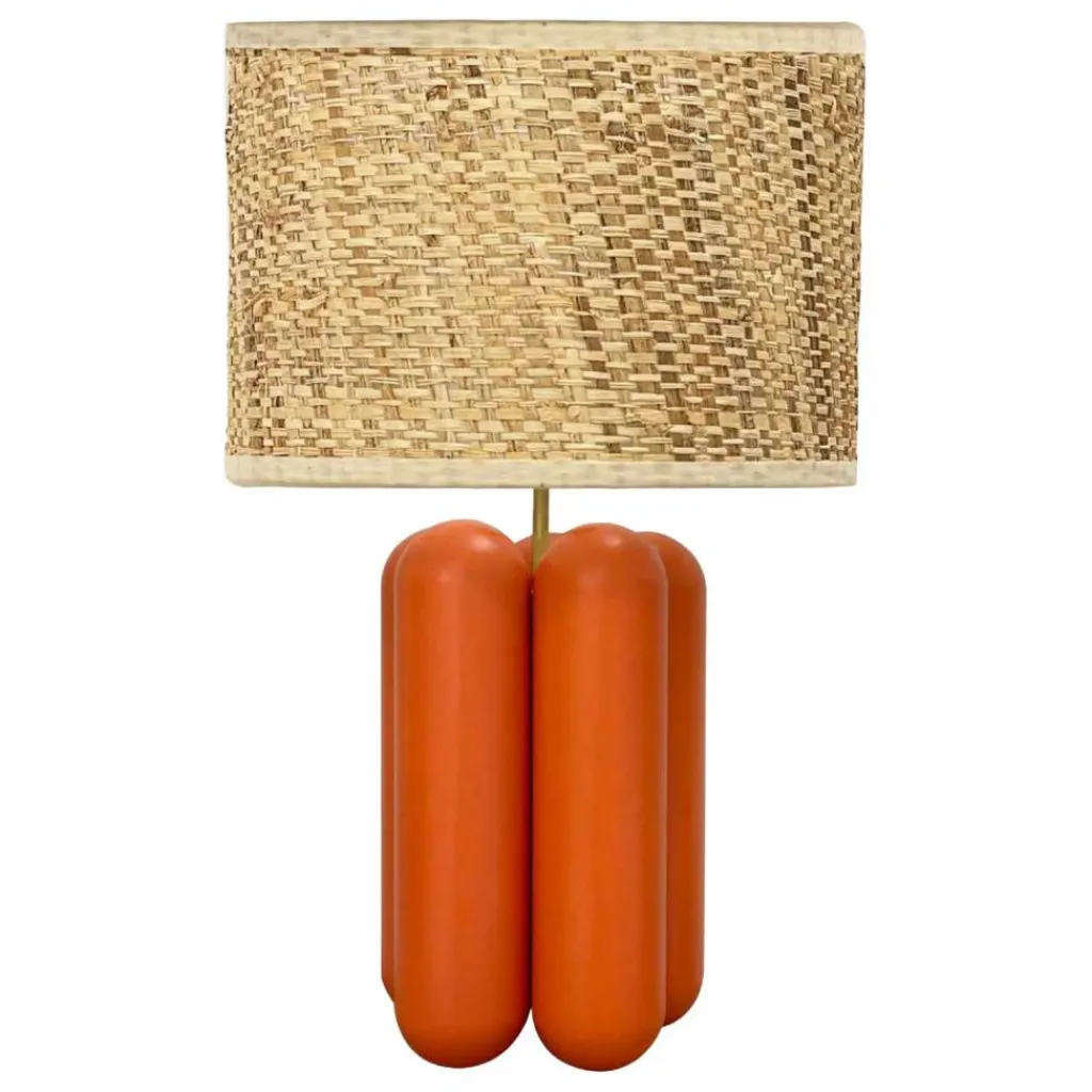 New Lampe à poser abat-jour en raphia Charlotte | Luminaires